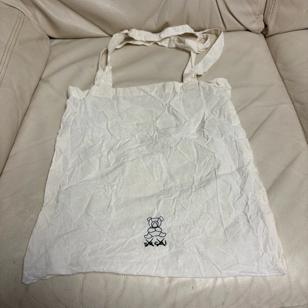 SACAI x KAWS Small Tote Bag Beige Bear 13 x 12 in
